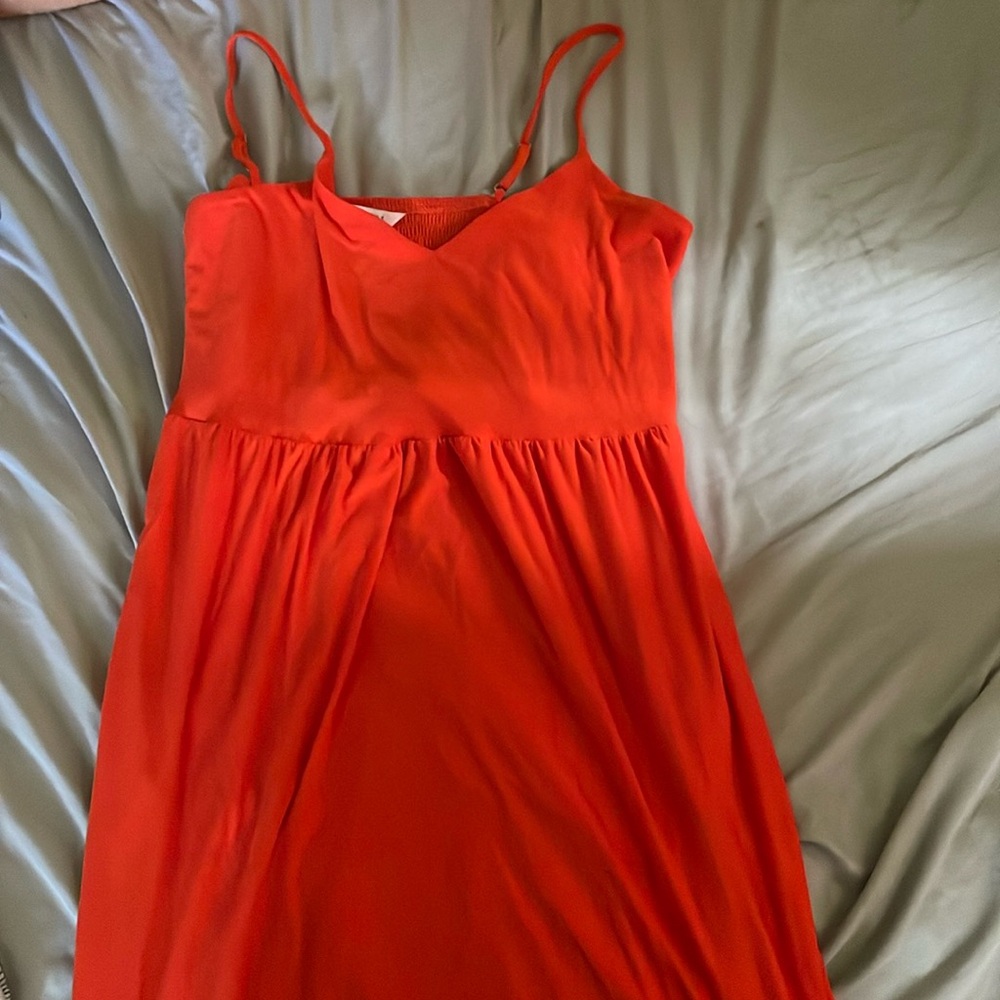 L orange Emily Daniels spaghetti strap dress